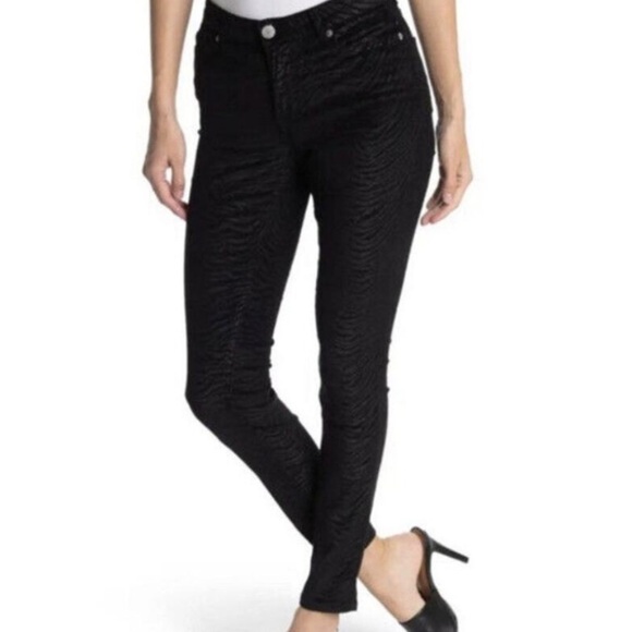 Ted Baker Black Zebra Printed Skinny Jean - Picture 1 of 7